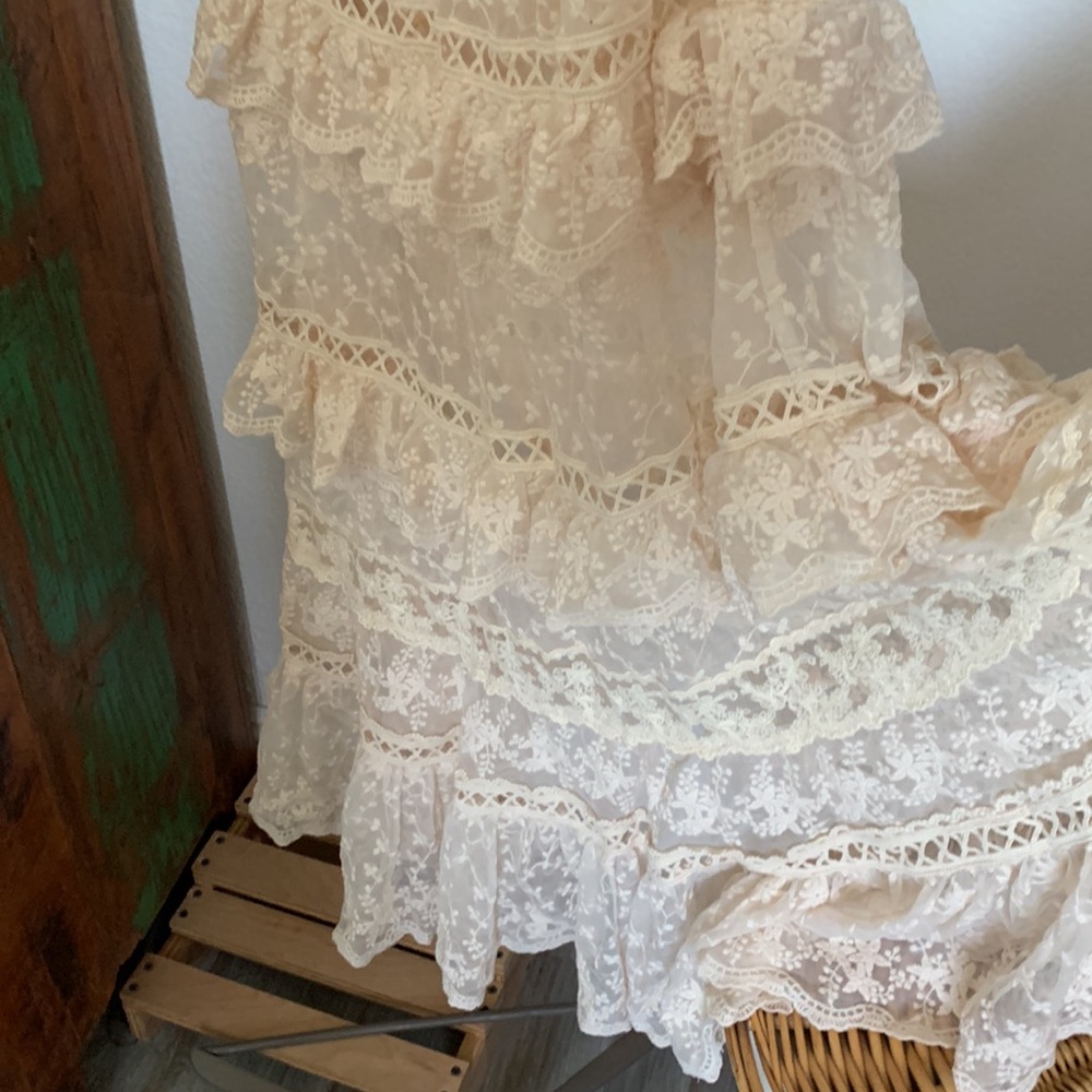 Spell sample Le gauze lace tiered skirt Small - Picture 8 of 13